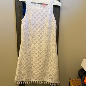 Lilly Pulitzer Marquette Shift Resort White Pineapple Geo Lace Dress